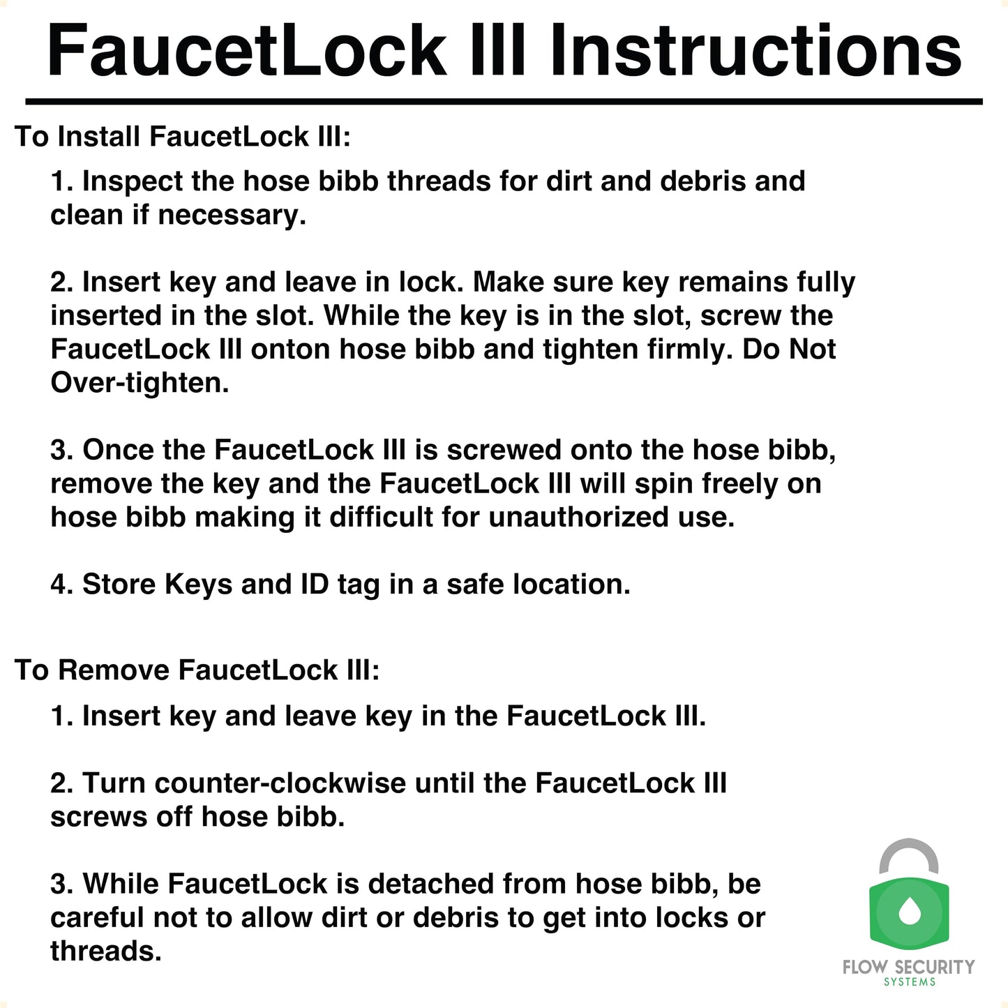 Faucet Lock III - New Improved Design
