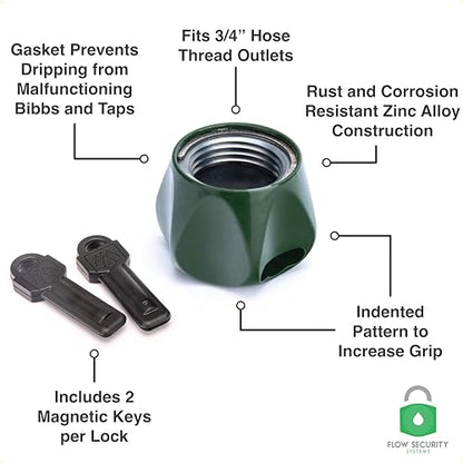 Faucet Lock II - Prevents Water Theft & Secures Outdoor Taps