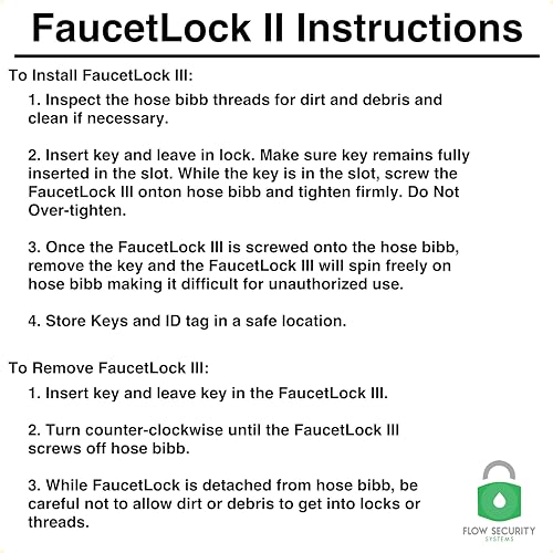 Faucet Lock II - Prevents Water Theft & Secures Outdoor Taps