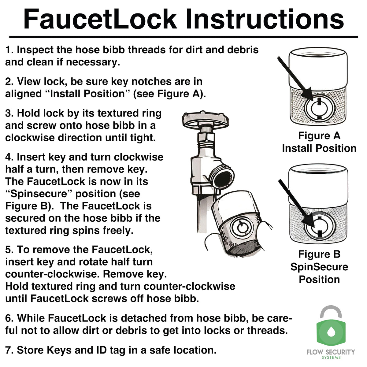 Bib Lock Commercial Hose Bib Lock Devices & Keyed Faucets - Flow Security Systems