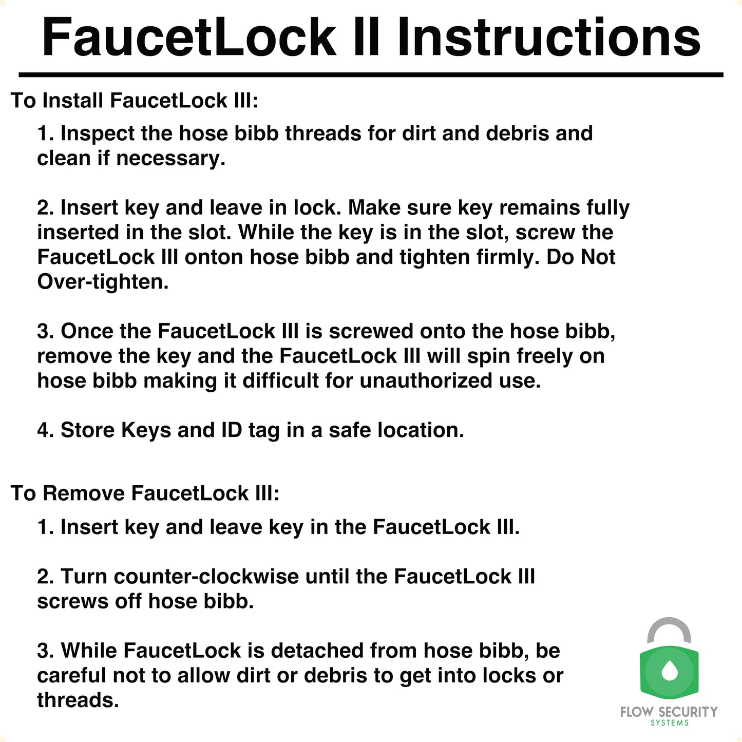 Faucet Lock II - Prevents Water Theft & Secures Outdoor Taps