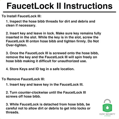 Faucet Lock II - Prevents Water Theft & Secures Outdoor Taps